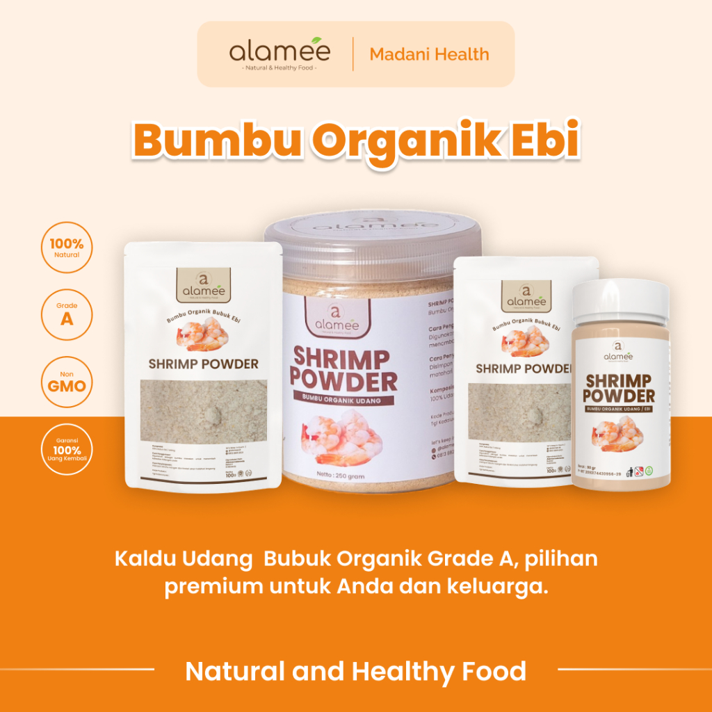 

ALAMEE Ebi Bubuk Kering Halus Udang Bumbu Dapur Organik Shrimp Powder Seasoning