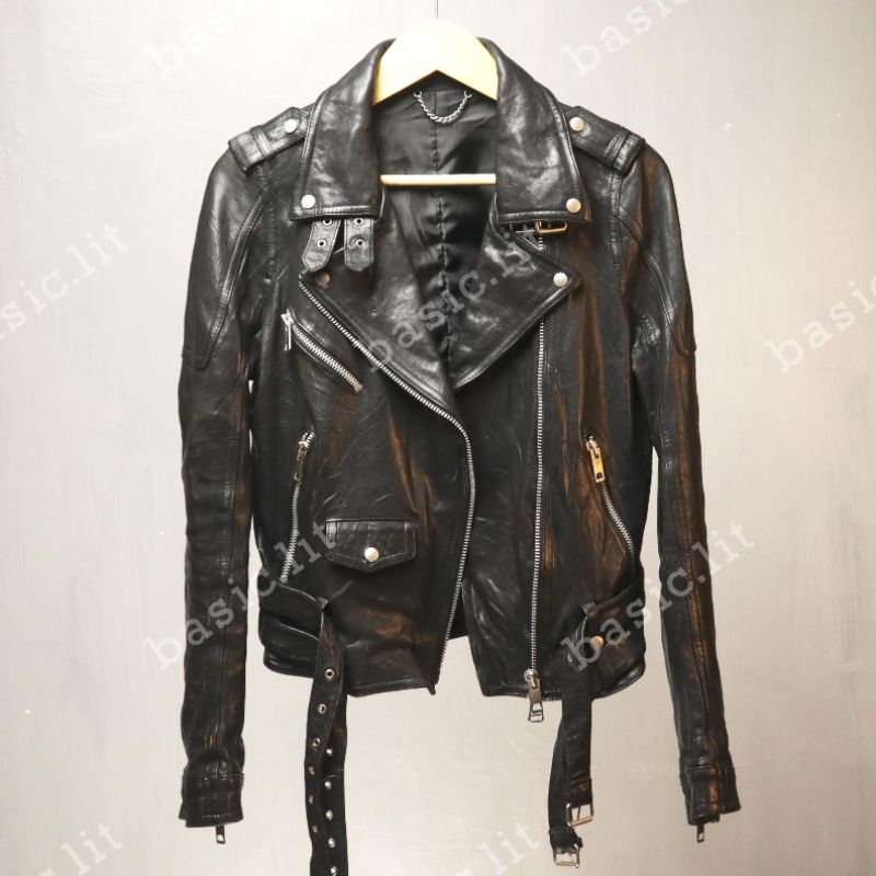 Doublebelt ramones biker leather jacket second preloved