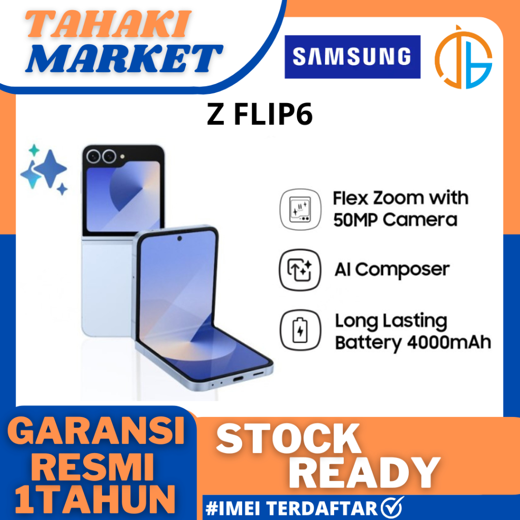Samsung Galaxy Z Flip6 Smartphone AI Smartphone Lipat Android Kamera 50MP FlexCam - Garansi Resmi Sa