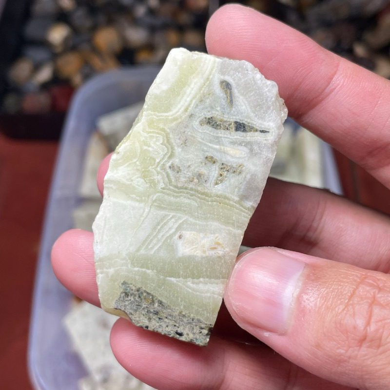 bahan bongkahan batu akik asli natural ocean agate unik langka