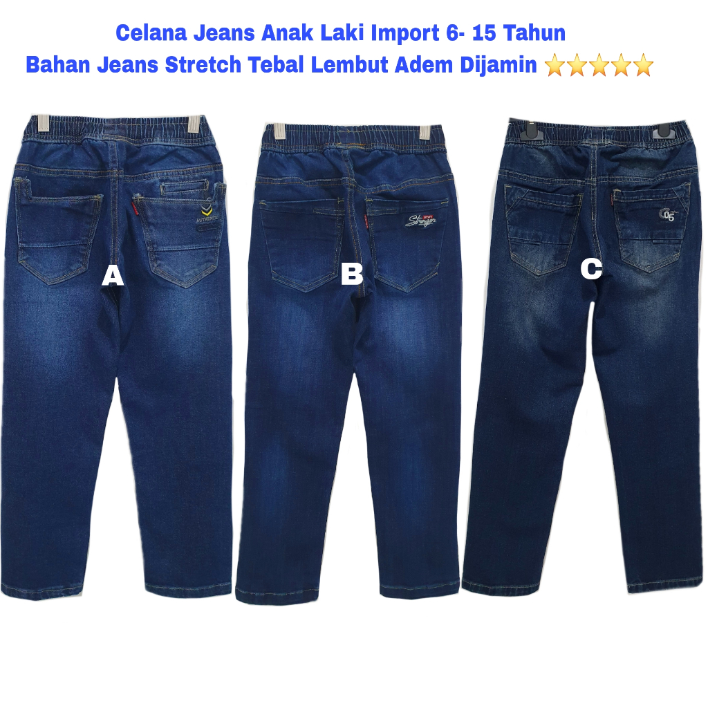 Celana Panjang Jeans Anak Laki Import 6-15 Tahun Chinos Jeans Anak Remaja Tanggung