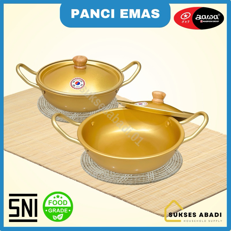 PANCI RAMYUNN KOREA 18 20 CM ALUMINIUM JAWA MASPION / PANCI EMAS RAMEN KOREA / PANCI REBUS MIE RAMEN