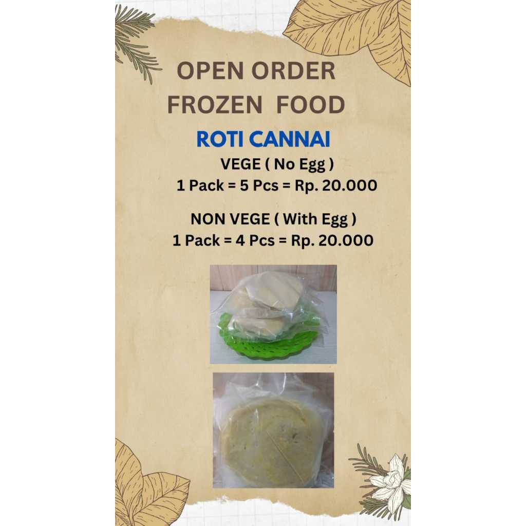 

Roti Cannai Vege Dan Non Vege Frozen