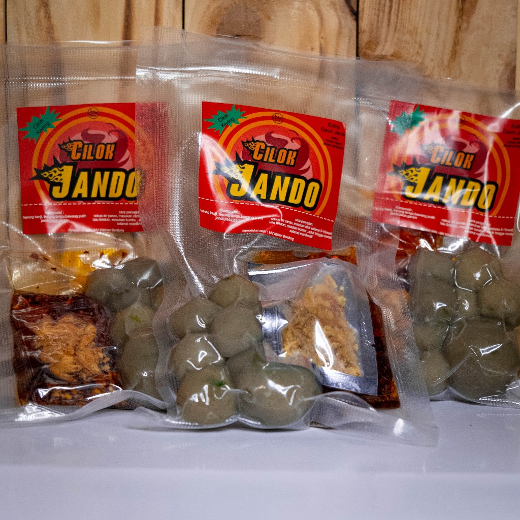 

Cilok Jando chili oil kering Kemasan 100gr