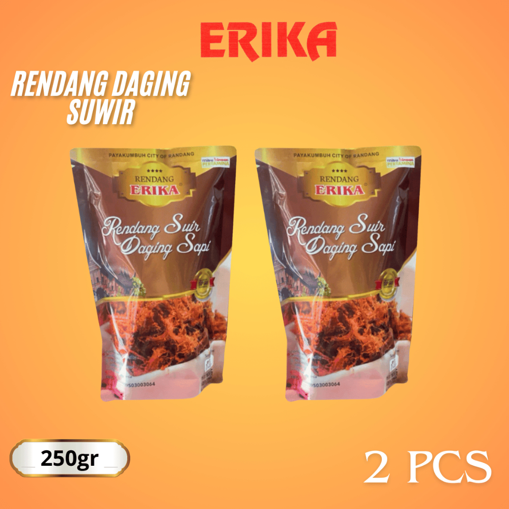 

ERIKA - 2 PCS Rendang Daging Sapi Suwir 200gr Khas Minang