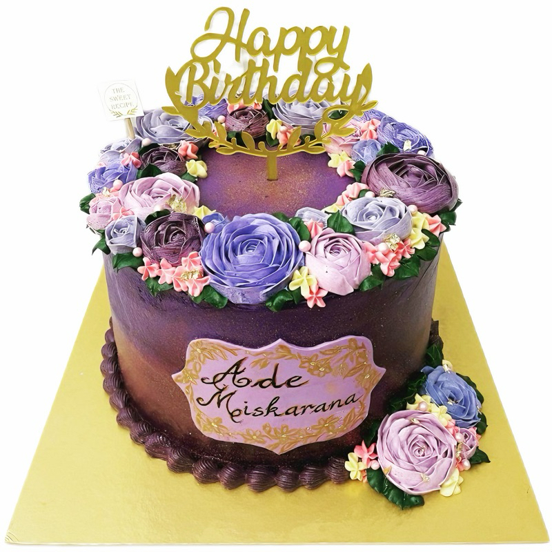 

Cake Flower Purple Rose