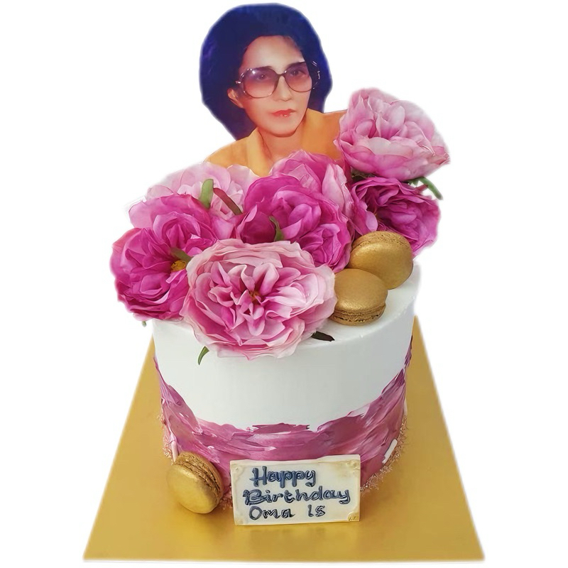 

Cake Flower Purple With Macaroon
