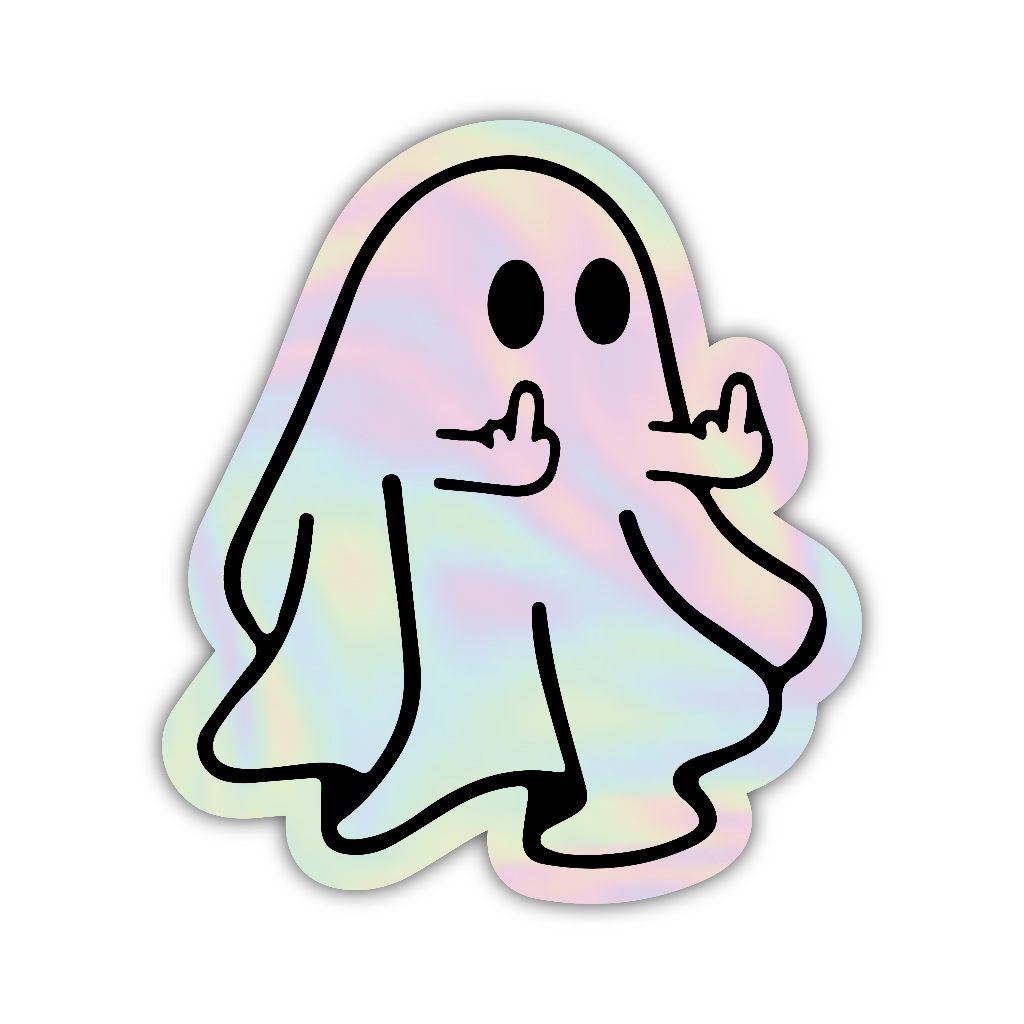 

Z293 sticker hantu pucek aesthetic, stiker hologram satuan