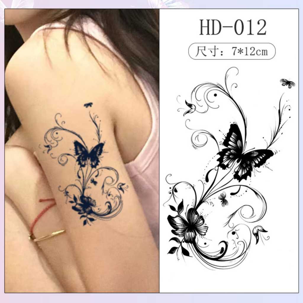 Tato Kupu Kupu Tato Temporer Tahan Air Tato Butterfly Tato Stiker Tato Kupu-Kupu Tahan Lama