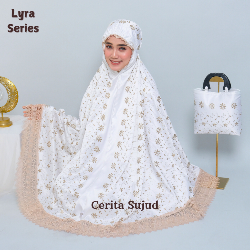 Cerita Sujud Mukena Dewasa Sutra Premium Bordir Renda Mewah Mukena Umroh Terbaru Lyra Series