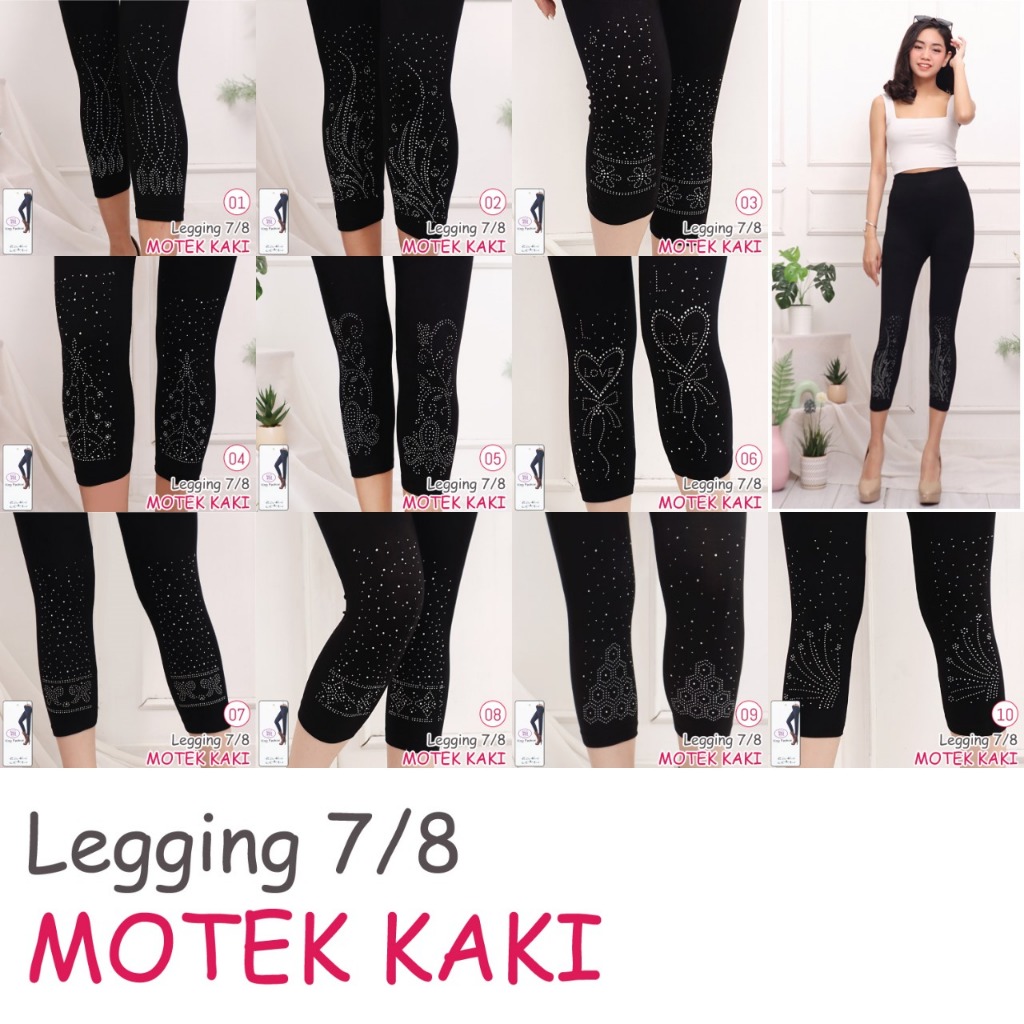LEGGING 7/8 RENDA MOTEK KAKI MOTIF RANDOM