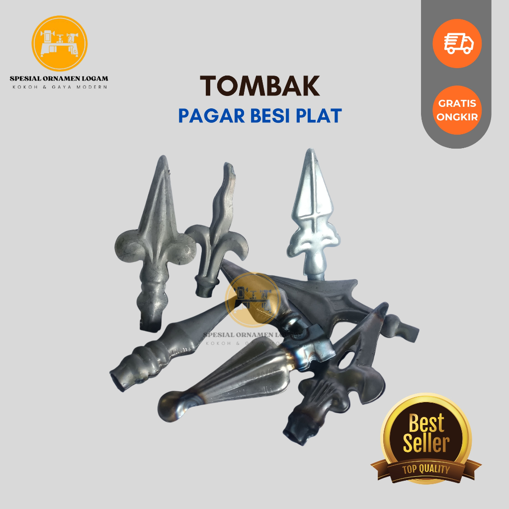Tombak Ornamen Pagar Semua Jenis / Tombak Jantung / Tombak Jarum / Tombak Keris / Tombak Kraton / To