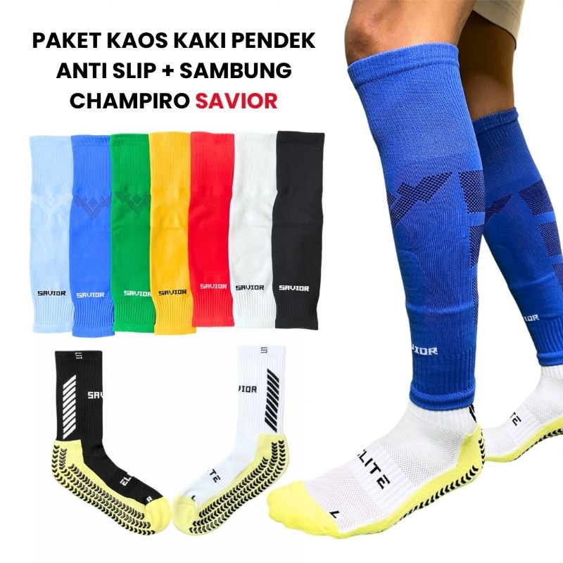 Kaos kaki antislip pendek elite savior Kaos kaki sambung savior Champiro Kaos kaki sepak bola Futsal