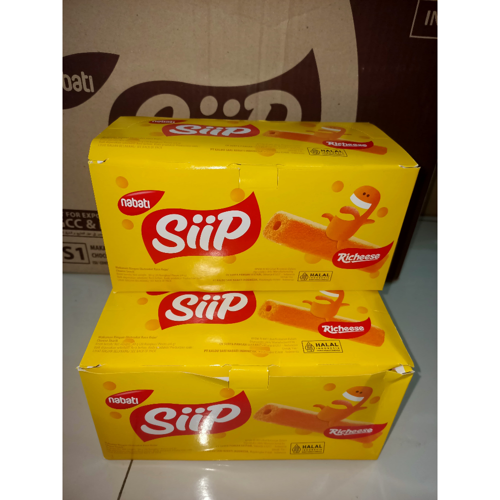 

Nabati SiiP Richeese Snack (Rasa Keju) 1 Pack (Isi 20pcs @4g)