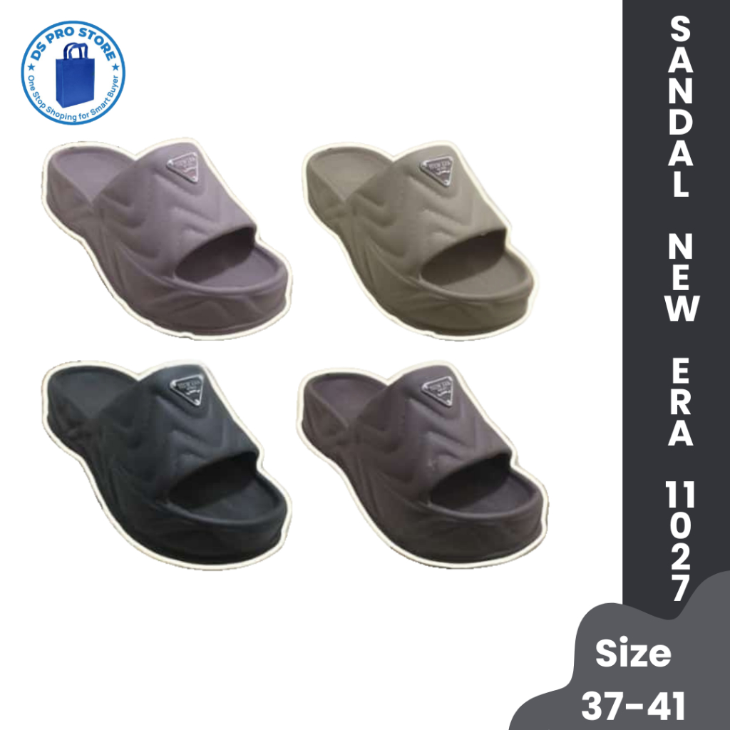 SANDAL NEW ERA WANITA KARET TINGGI / SANDAL NEW ERA SELOP WEDGES / Sandal Jelly Hak Tinggi -11027