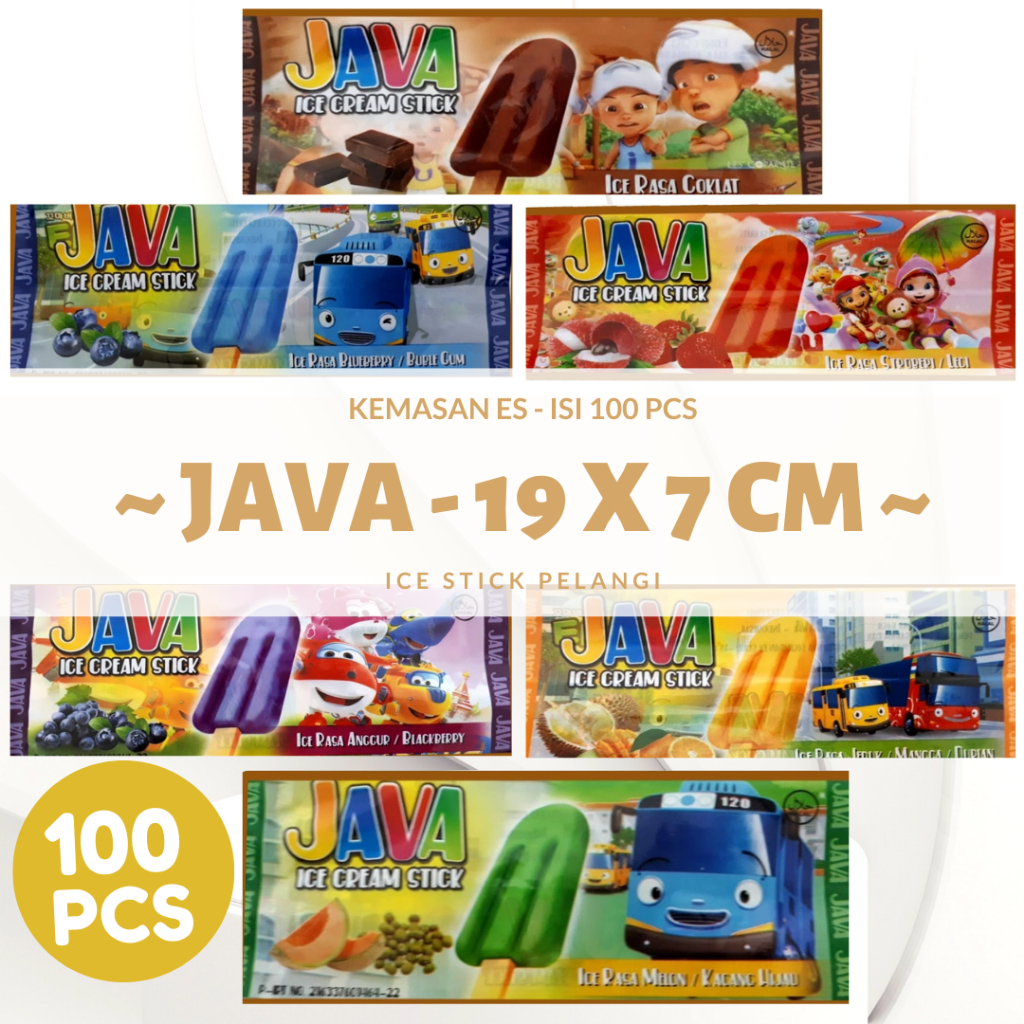 Perlengkapan Es Krim Java Plastik Kemasan Es Krim Stick 100 Lembar Bungkus Ice Cream Stick
