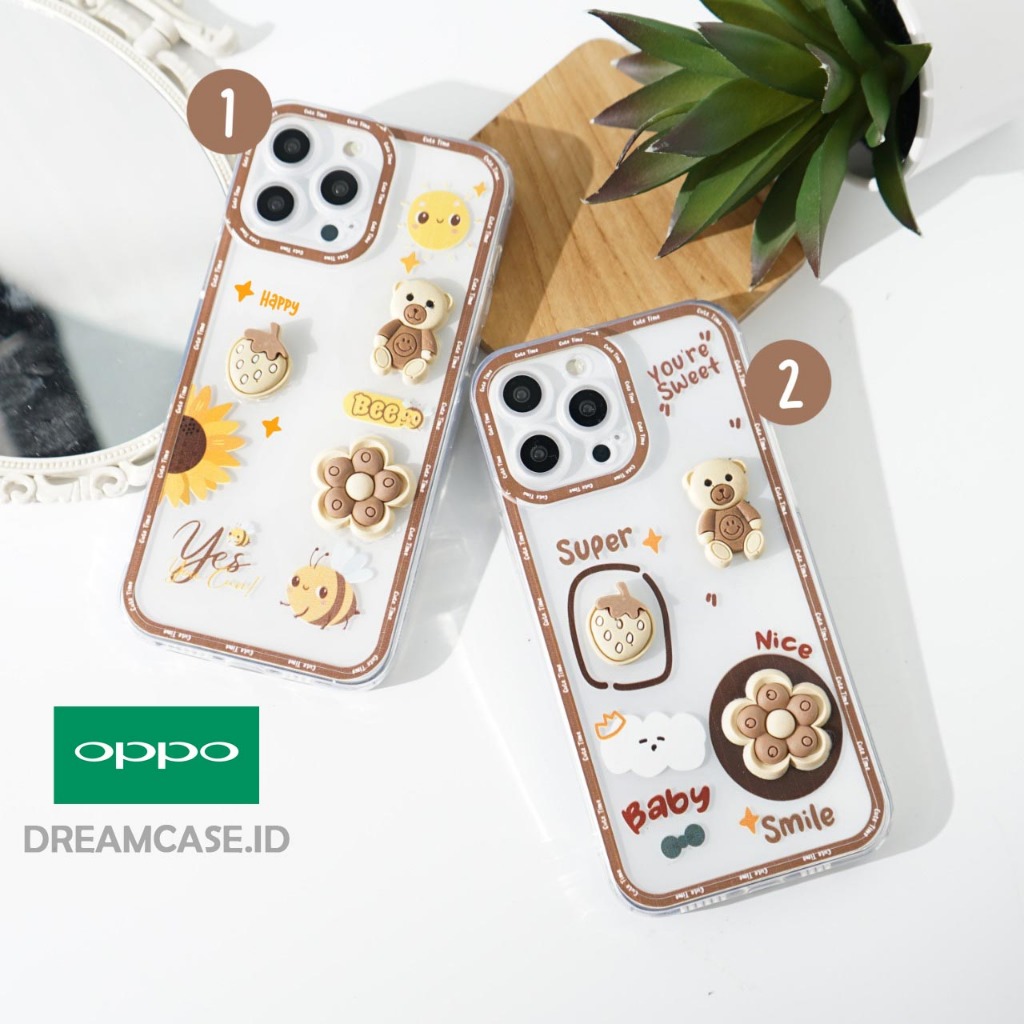 [3D6] SOFTCASE 3D TRANSPARAN CAMERA PROTECT MOTIF TIMBUL LUCU BONEKA For OPPO A77S A57S 4G A57 2022 