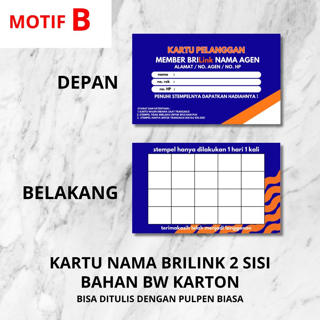 

Kartu Nama Member Agen BRILINK - Kartu Pelanggan BRILINK NEW 2025 by. TOOKE