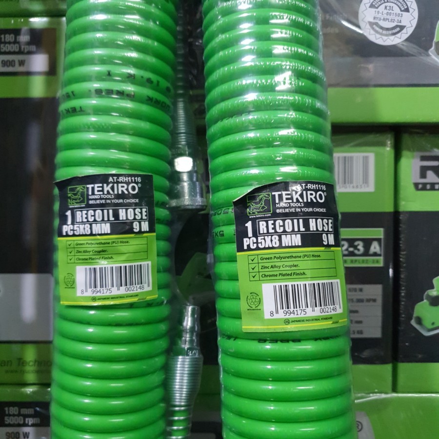 Selang Kompresor Recoil 9meter merk tekiro spiral Selang PU Recoil Hose 9 Meter - Selang kompresor s