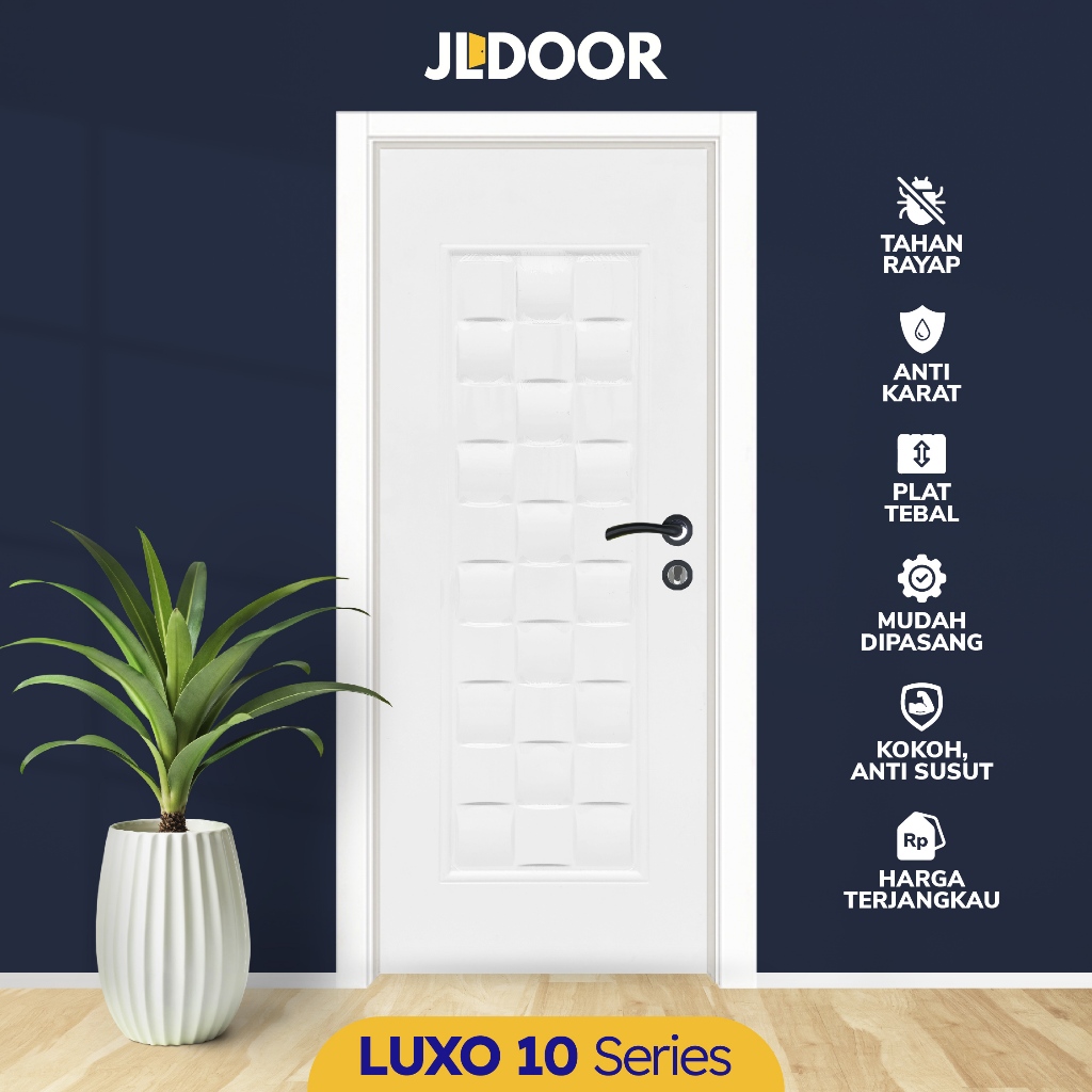 JLDOOR Pintu Baja Ringan Minimalis LUXO 10 White