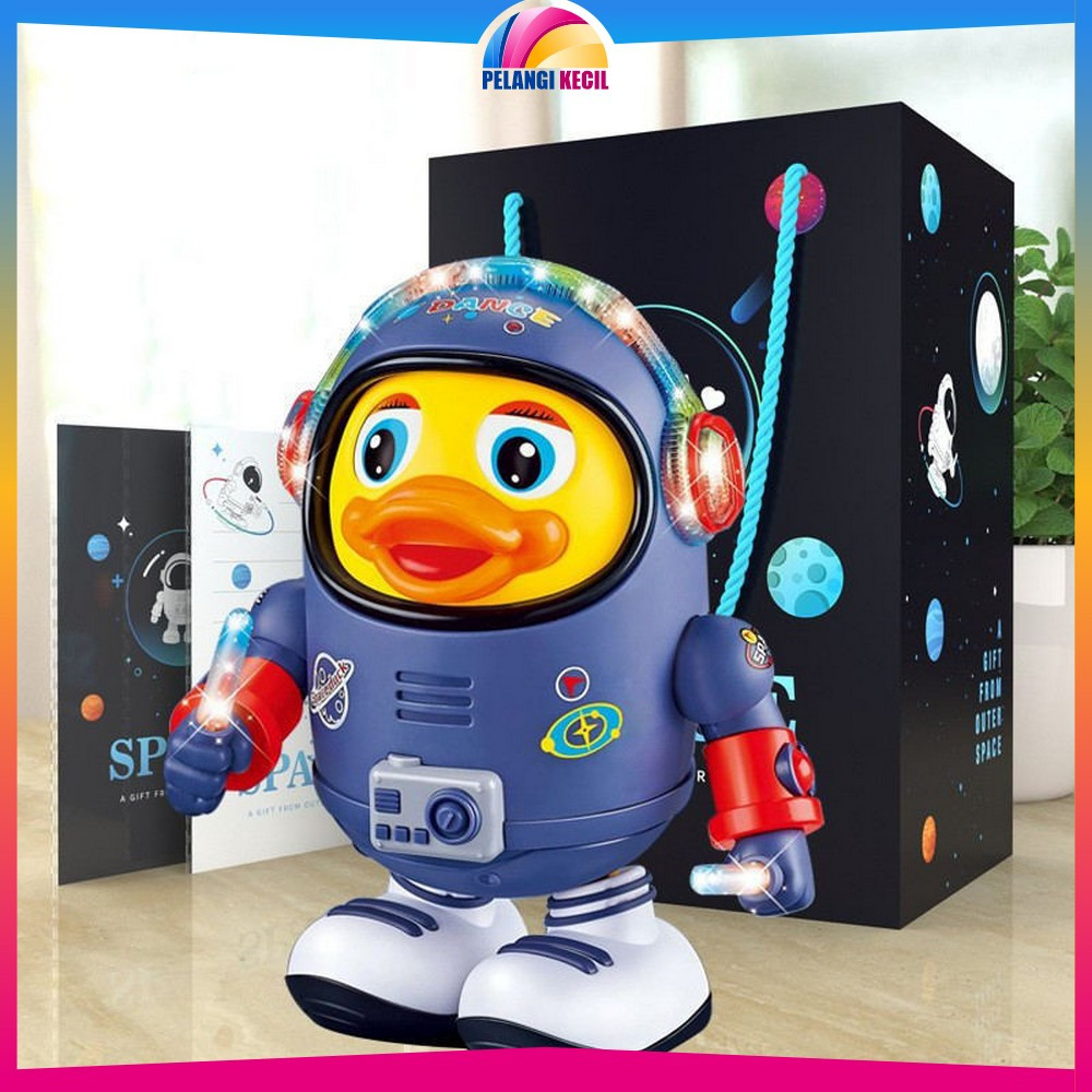 Robot Bebek Astronot Menari Dancing Robot / Luar Angkasa Space Duck Dance Mainan Anak Bebek Joget Ro