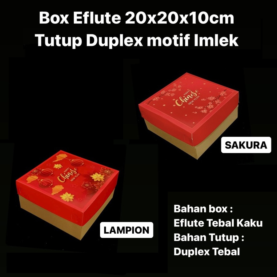 

(10pcs) Box Imlek Ukuran 20x20x10cm Kemasan Kue Keranjang Dus Duplek Chinese New Year