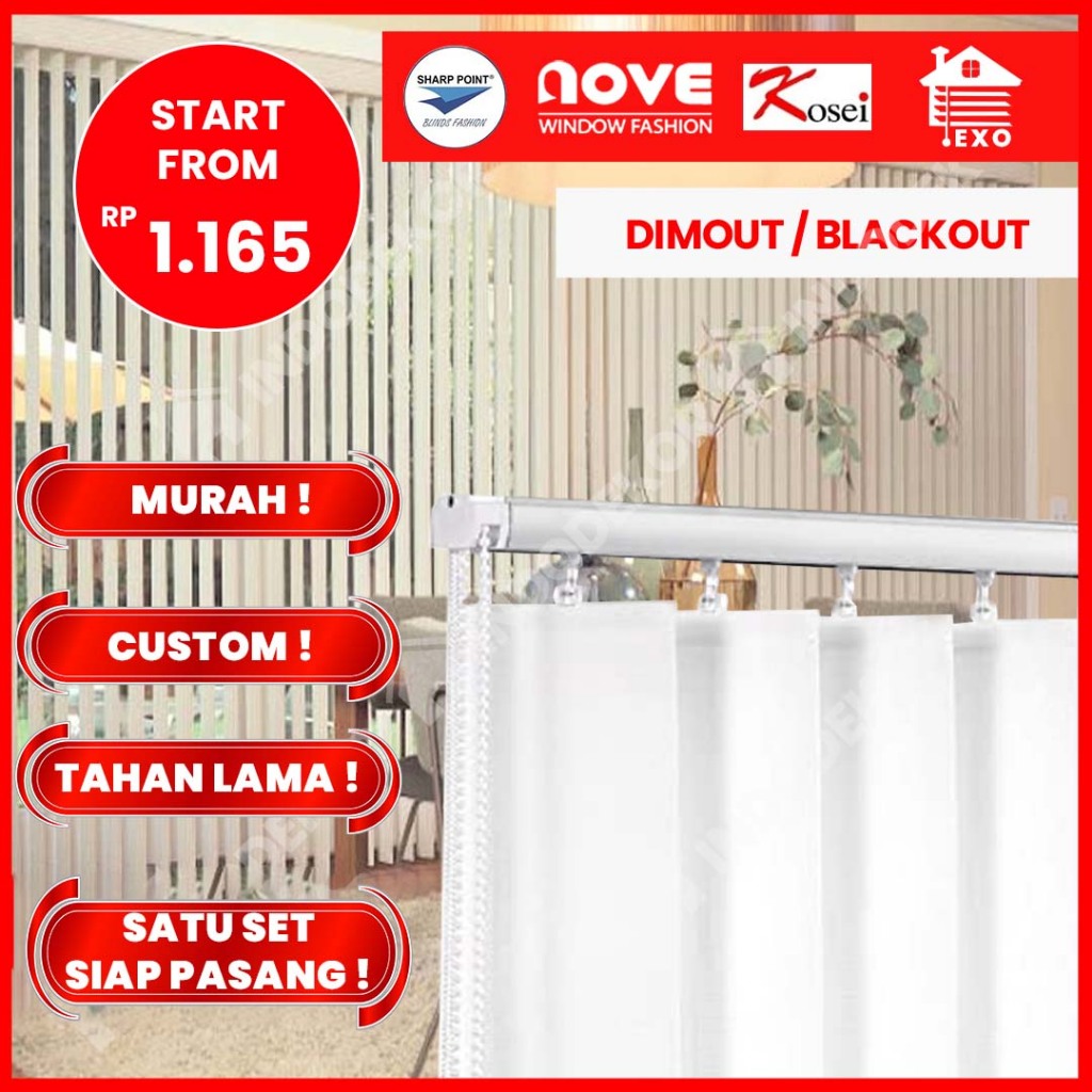 Vertical Blind Kerai Kain Tirai Jendela Gorden Kantor Exo Kosei Sharp Point