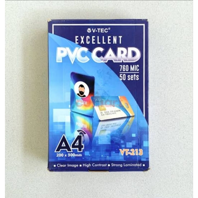 

Kertas PVC ID Card ukuran A4 merk V-Tec (Cek Deskripsi)