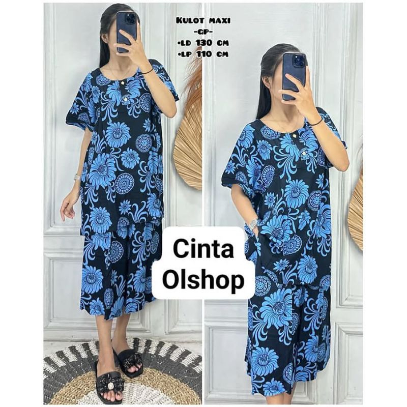 setelan baju tidur kulot Gajah Putih jumbo LD 120-130cm