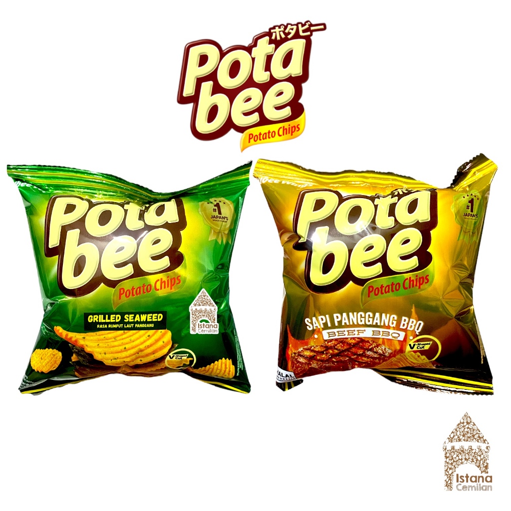 

Potabee Potato Chips Snack Keripik Kentang Grilled Seaweed / Beef BBQ 15 Gram