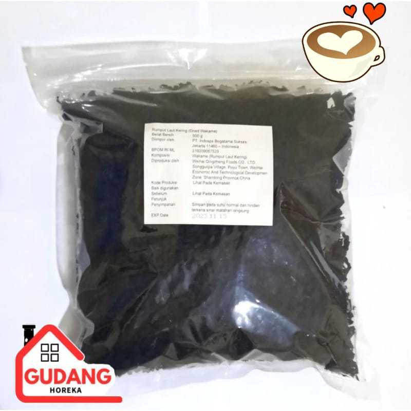 

CUT WAKAME 500 GR RUMPUT LAUT KERING DRIED SEAWEED MIYEOK MISO SOUP 500 GR