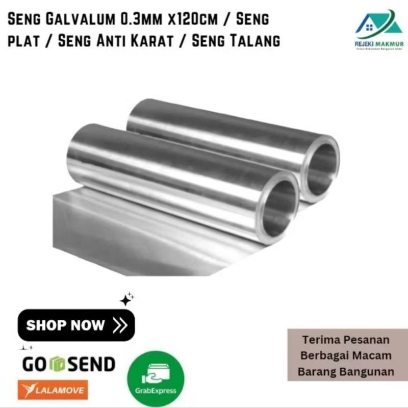 Seng Galvalum 0.3mm x 120cm ( Uk Panjang sesuai sisa Rol) / Seng Plat / Seng Anti Karat Seng Talang