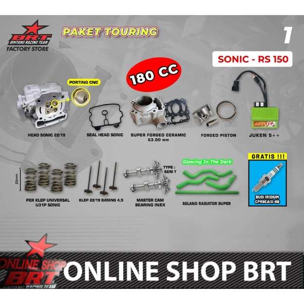 PAKET BORE UP TOURING 1 & 2 BRT SONIC NEW CBR 150 CB 150R SUPRA GTR 150