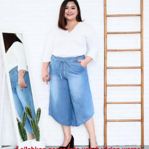 KODE M82H Celana Kulot 78 Jumbo Melisya  Kulot Jeans Pendek Jumbo  Celana Pendek Jumbo Celana Kulot 