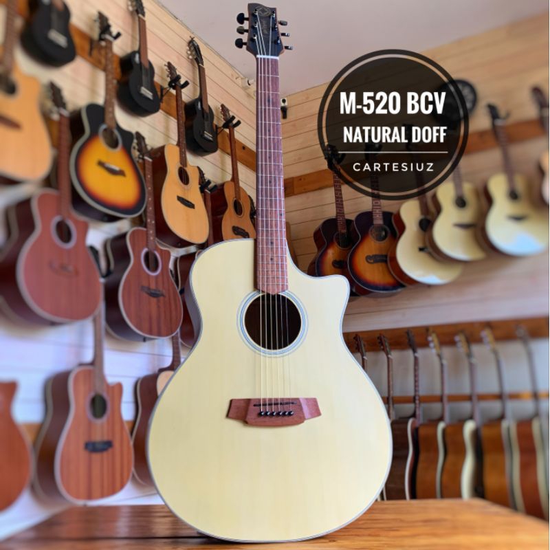 BANYAK BONUS Gitar Akustik Original Cartesiuz M-520 bisa Dipasang Elektrik