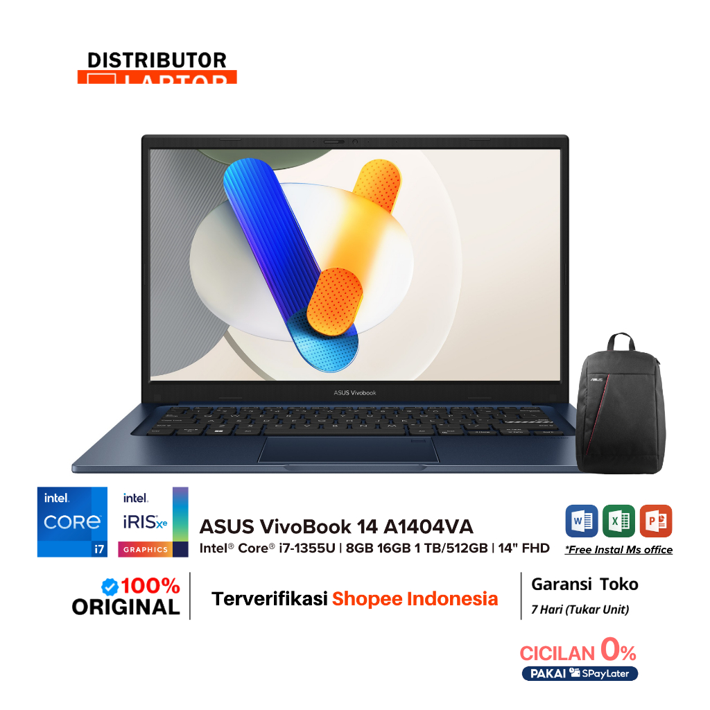 Asus Vivobook 14 A1404VA I7-1355U 14 inch FHD Garansi Resmi Asus