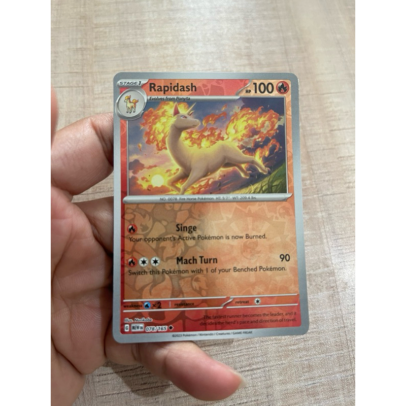 kartu pokemon reverse holo rapidash 078/165