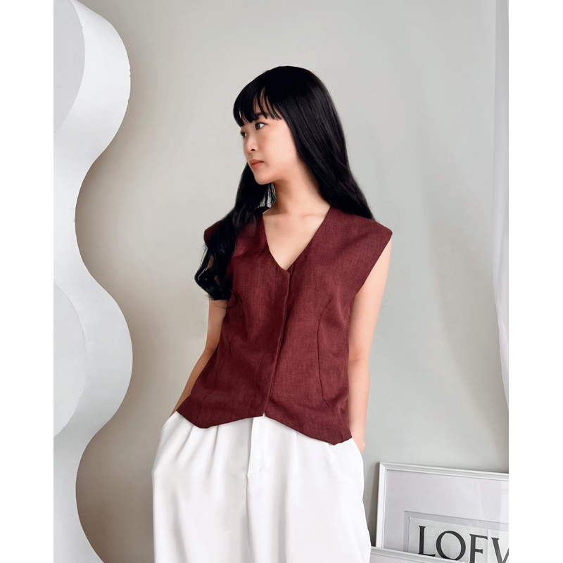 MOLIE - Daisy Top / Atasan Wanita Tanpa Lengan / Blouse Wanita / Blouse Semi Formal / Atasan Elegan 