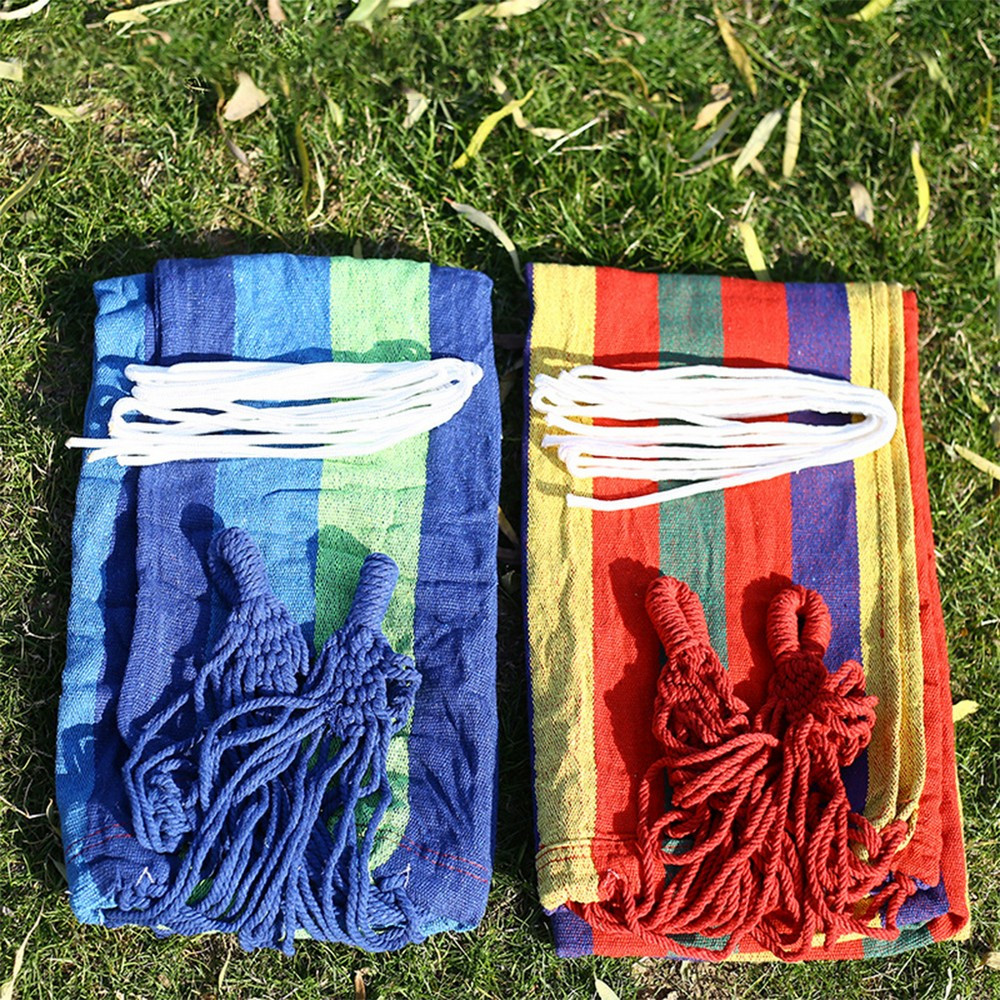 Hammock Rainbow Ayunan Tempat Tidur Gantung Camping Hiking Outdoor / Ayunan Pohon Kain Motif Pelangi