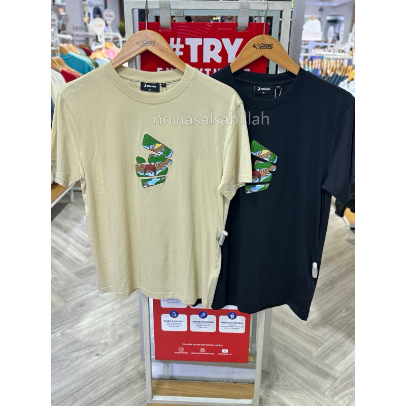 KAOS 3SECOND PRIA TERBARU SLIMFT MOTIF LOGO ORIGINAL 100%