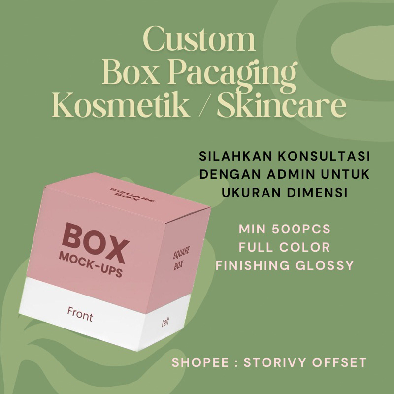 

Minimal Order 500pcs - Box Custom Skincare Ukuran 5,5x5,5x4,5 / Box Kemasan / Packaging kemasan / Dus Kosmetik / Dus Parfum / Dus Packaging