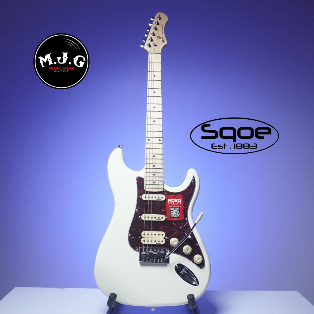 gitar elektrik sqoe SEST250 Stratocaster HSS Olyimpic white