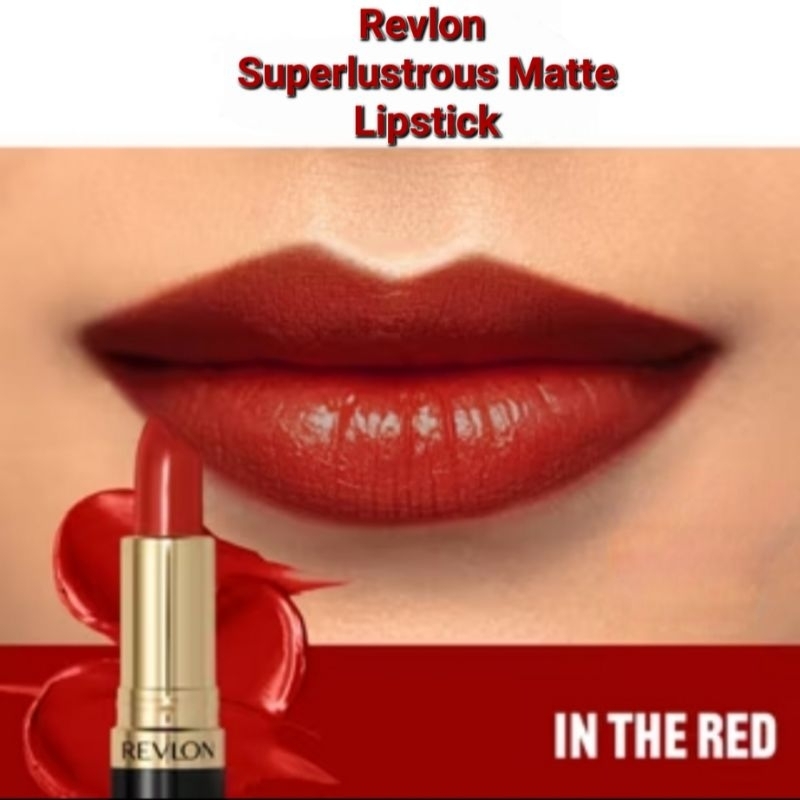 Revlon Superlustrous Matte Lipstick 007 - In The Red,Lipstik Revlon,Revlon Lipstik,Lipstik matte