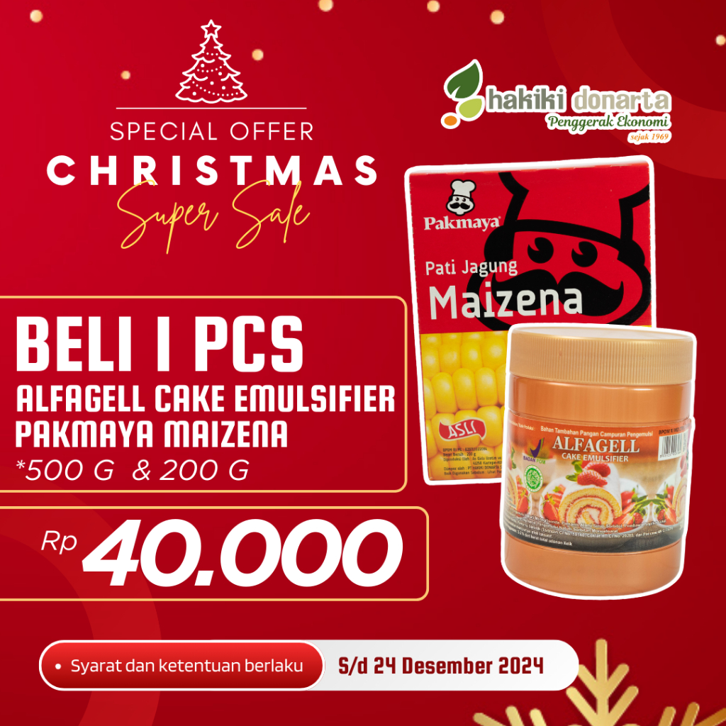 

PROMO!! ALFAGELL CAKE EMULSIFIER & PAKMAYA MAIZENA