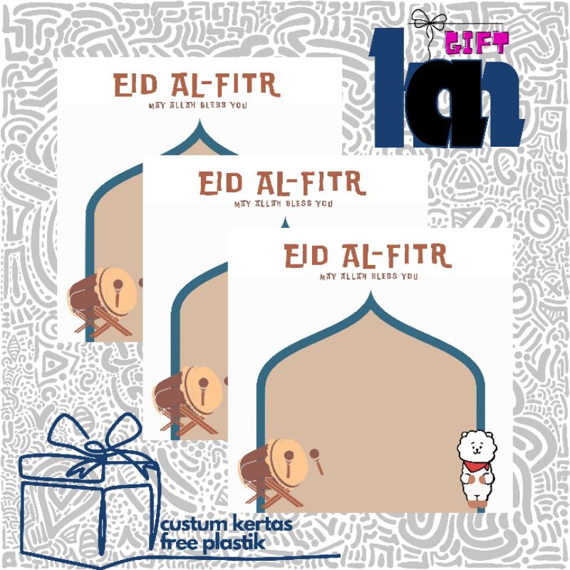 

HAN GIFT - EDISI EID BT21 2 | ALAS PACKAGING | MINI GIFT CUSTOM KERTAS FREE PLASTIK | KARTU UCAPAN