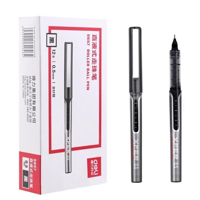 

Deli S657 Pulpen Roller Ball Pen 0.5mm Tinta Hitam