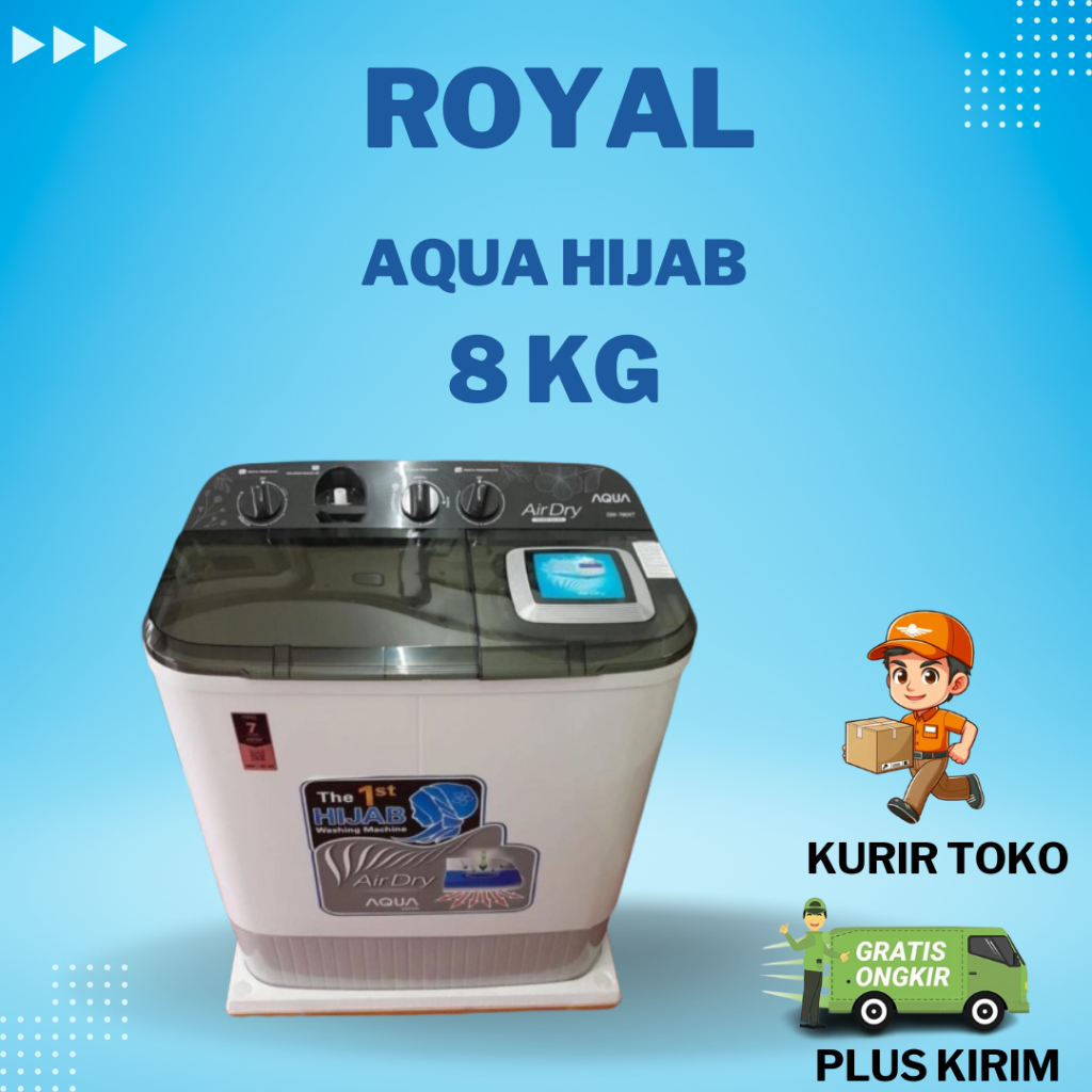 MESIN CUCI 2 TABUNG AQUA 8KG 8030HT