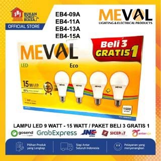 Lampu Meval EB4-09A/EB4-11A/EB4-13A/EB4-15A Lampu Led 9 Watt - 15 Watt / Paket Beli 3 Gratis 1