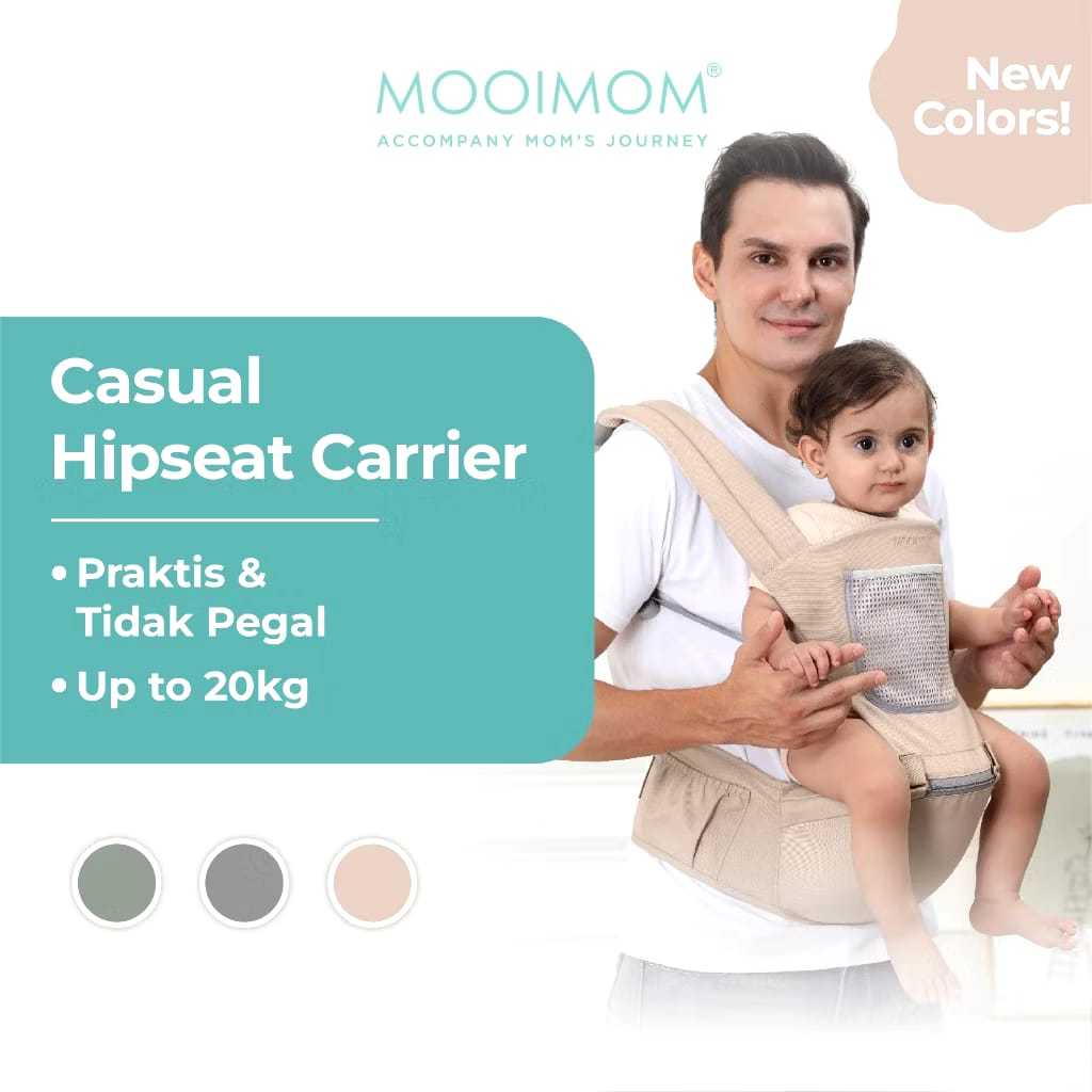 MOOIMOM Casual Hipseat Carrier / Gendongan Depan Bayi 3-36 bulan
