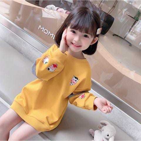 Mini Dress Sweater Anak Kaos Anak Lengan Panjang Unisex